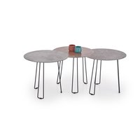 Konferenčný stolík TRIO - hnedý / čierny / sklenený