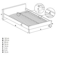 Kovová posteľ VIOLET 200x160 cm - čierna