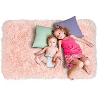Maxmax Plyšový detský koberec MAX SVETLE RUŽOVÝ 120x160 cm