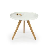 Konferenčný stolík LUKE - bukové drevo / biely