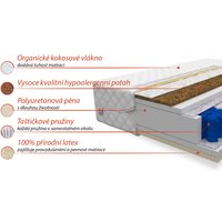 Taštičkový matrac ARDA 200x90x20 cm - kokos / latex