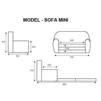 Detská rozkladacia MINI pohovka bodky - zelená