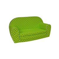 Detská rozkladacia MINI pohovka bodky - zelená