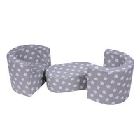 Detský set: kresielka + stolček Hviezdičkou sivý