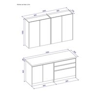 Kuchynská linka IDEA 180 cm - dub Wotan / antracit