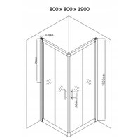 Sprchovací kút maxmax MEXEN RIO stripe - 80x80 cm, 860-080-080-01-20