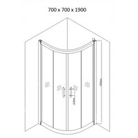 Sprchovací kút maxmax MEXEN RIO grafit - štvrťkruh 70x70 cm, 863-070-070-01-40