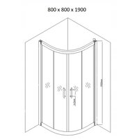 Sprchovací kút maxmax MEXEN RIO stripe - štvrťkruh 80x80 cm, 863-080-080-01-20