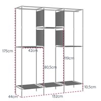 Textilné šatníková skriňa MAX 135x45x175 cm modrá