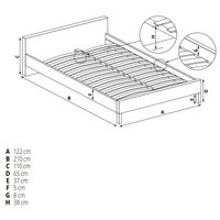 Kovová posteľ QUEEN 200x120 cm - biela