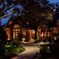 Záhradná LED solárna lampa do zeme 32x5,5 cm - čierna