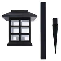 Záhradná LED solárna lampa do zeme 38x8,5 cm - čierna