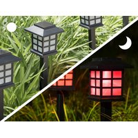 Záhradná LED solárna lampa do zeme 38x8,5 cm - čierna