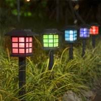 Záhradná LED solárna lampa do zeme 38x8,5 cm - čierna