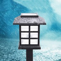 Záhradná LED solárna lampa do zeme 38x8,5 cm - čierna