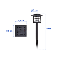 Záhradná LED solárna lampa do zeme 38x8,5 cm - čierna