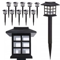 Záhradná LED solárna lampa do zeme 38x8,5 cm - čierna