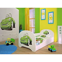 Detská posteľ pre DVOCH (s výsuvným lôžkom) 160x80 cm - ZELENÉ AUTO