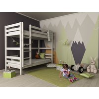 Detská poschodová posteľ z MASÍVU BUK - DANIEL 200x90cm - biela