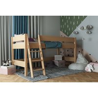 Detská vyvýšená posteľ z MASÍVU BUK - NIK 200x90cm - prírodná