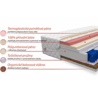 Taštičkový matrac géniov 200x180x22 cm - pamäťová pena / latex / kokos