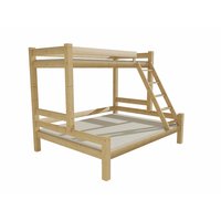 Detská poschodová posteľ s rozšíreným spodným lôžkom z MASÍVU 200x90 cm bez šuplíka PAVLÍNA