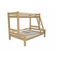 Detská poschodová posteľ s rozšíreným spodným lôžkom z MASÍVU 200x90 cm bez zásuvky PAVLÍNA