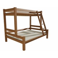 Detská poschodová posteľ s rozšíreným spodným lôžkom z MASÍVU 200x90cm so šuplíkmi PAVLÍNA