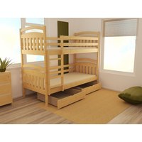 Detská poschodová posteľ z MASÍVU 180x80cm bez šuplíku - PP003