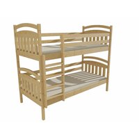 Detská poschodová posteľ z MASÍVU 200x90cm bez šuplíku - PP003