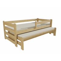 Detská posteľ s výsuvnou prístelkou z MASÍVU 200x90cm SO ZÁSUVKAMI - DPV001