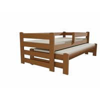 Detská posteľ s výsuvnou prístelkou z MASÍVU 200x80cm bez šuplíku - DPV001