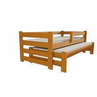 Detská posteľ s výsuvnou prístelkou z MASÍVU 200x90cm bez šuplíku - DPV001