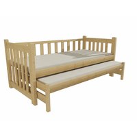 Detská posteľ s výsuvnou prístelkou z MASÍVU 200x90cm bez šuplíku - DPV002