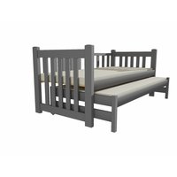 Detská posteľ s výsuvnou prístelkou z MASÍVU 200x80cm bez šuplíku - DPV002