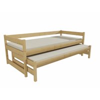 Detská posteľ s výsuvnou prístelkou z MASÍVU 180x80cm so zásuvkou - DPV003