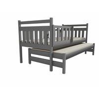 Detská posteľ s výsuvnou prístelkou z MASÍVU 200x90cm so zásuvkou - DPV004