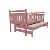 Detská posteľ s výsuvnou prístelkou z MASÍVU 200x80cm so zásuvkou - DPV004