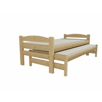 Detská posteľ s výsuvnou prístelkou z MASÍVU 200x90cm bez šuplíku - DPV010