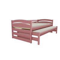 Detská posteľ s výsuvnou prístelkou z MASÍVU 200x90cm bez šuplíku - DPV012