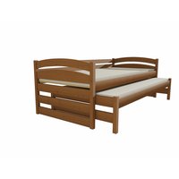 Detská posteľ s výsuvnou prístelkou z MASÍVU 180x80cm bez šuplíku - DPV012