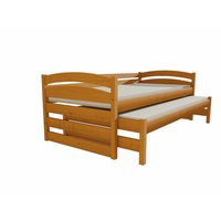Detská posteľ s výsuvnou prístelkou z MASÍVU 200x80cm bez šuplíku - DPV012