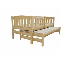 Detská posteľ s výsuvnou prístelkou z MASÍVU 200x80cm bez šuplíku - DPV013