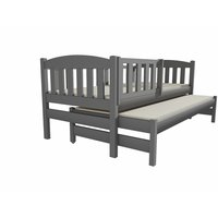 Detská posteľ s výsuvnou prístelkou z MASÍVU 200x80 cm so zásuvkami - DPV013