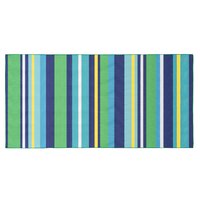 Plážová osuška STRIPES - 87x170 cm - modrá / zelená / žltá