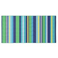 Plážová osuška STRIPES - 87x170 cm - modrá / zelená / žltá