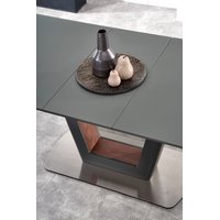 Jedálenský stôl BILL - 160 (200) x90x76 cm - rozkladacia - antracitový + orech