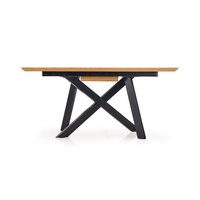 Jedálenský stôl CAPTAIN - 160 (200) x90x76 cm - rozkladacia - dub zlatý + čierna