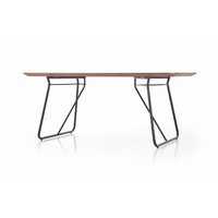 Jedálenský stôl HOUSE - 180x90x76 cm - dyha orech + čierna