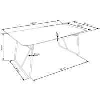 Jedálenský stôl HOUSE - 180x90x76 cm - dyha orech + čierna